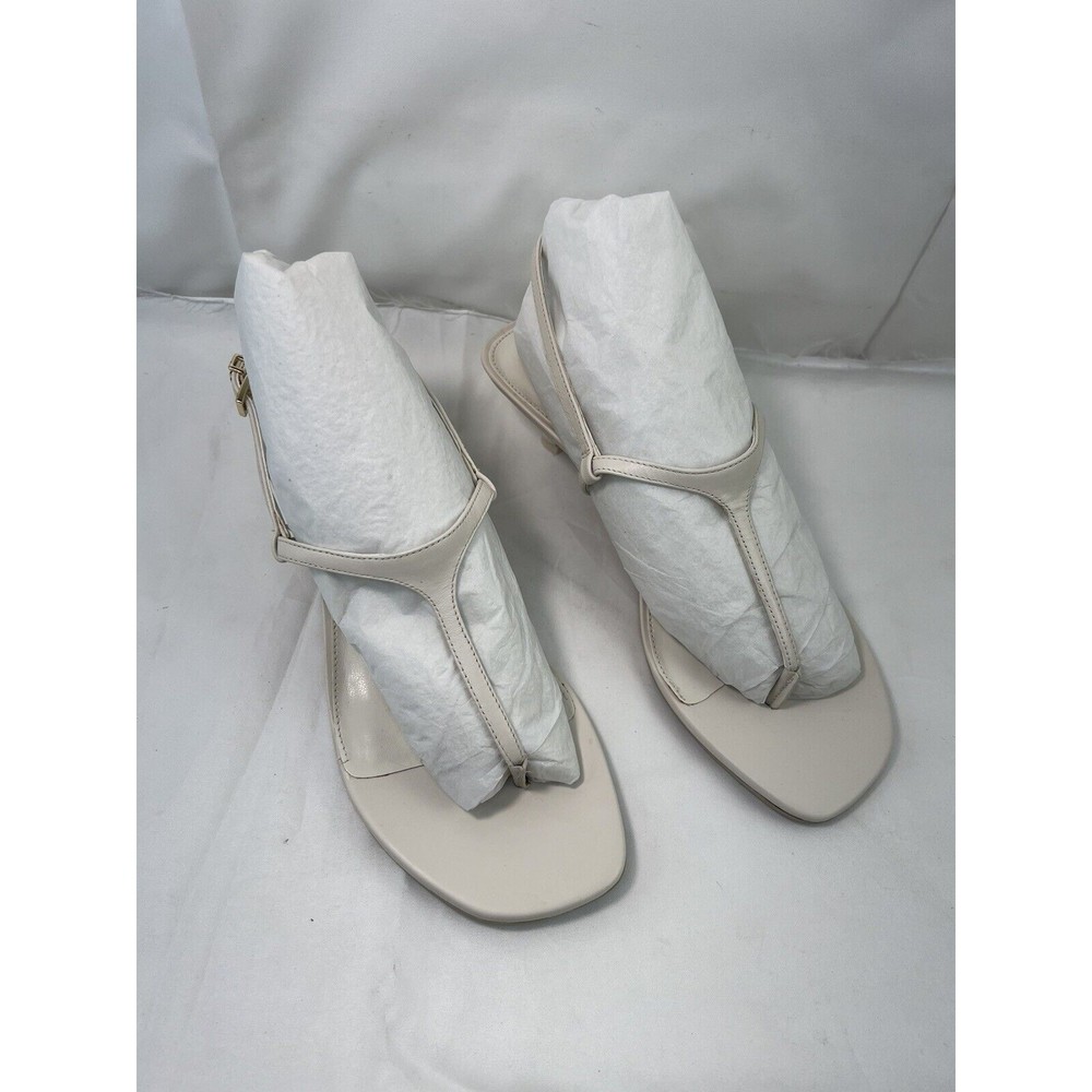 New‎ Michael Kors® Womens Tasha Leather Kitten T Sandals LT Cream Sz7.5  $110.00